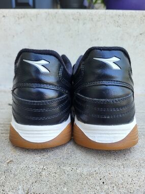 Diadora LIBERO Black Leather Sneakers with Gum Sole